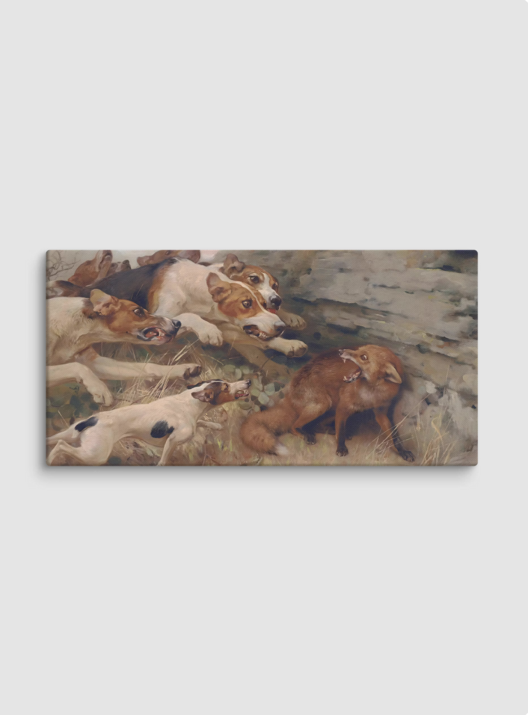 Antique fox hunting print do your worst