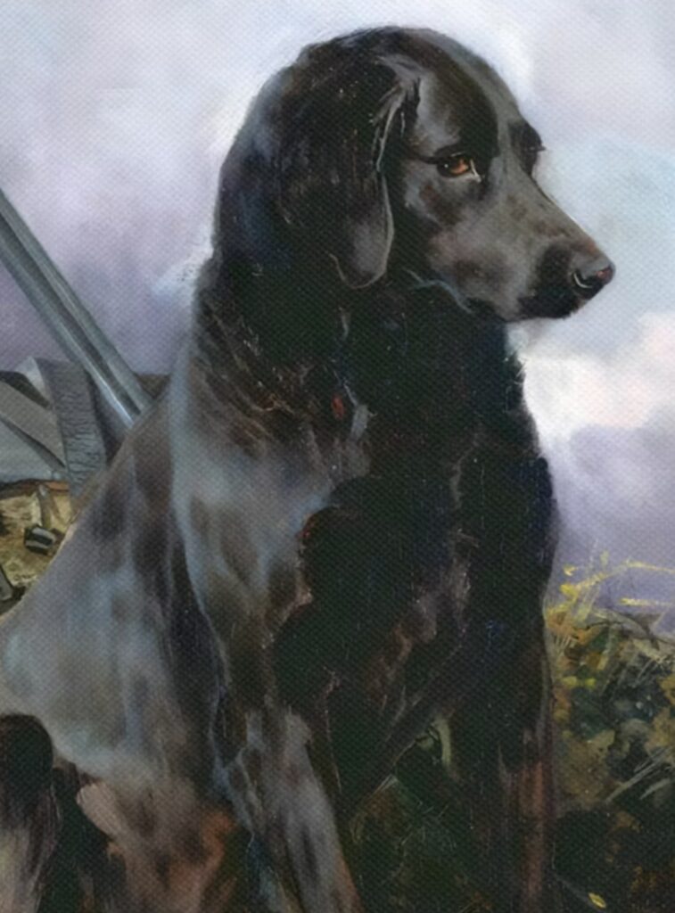 Black lab hunting dog wall art detail 1