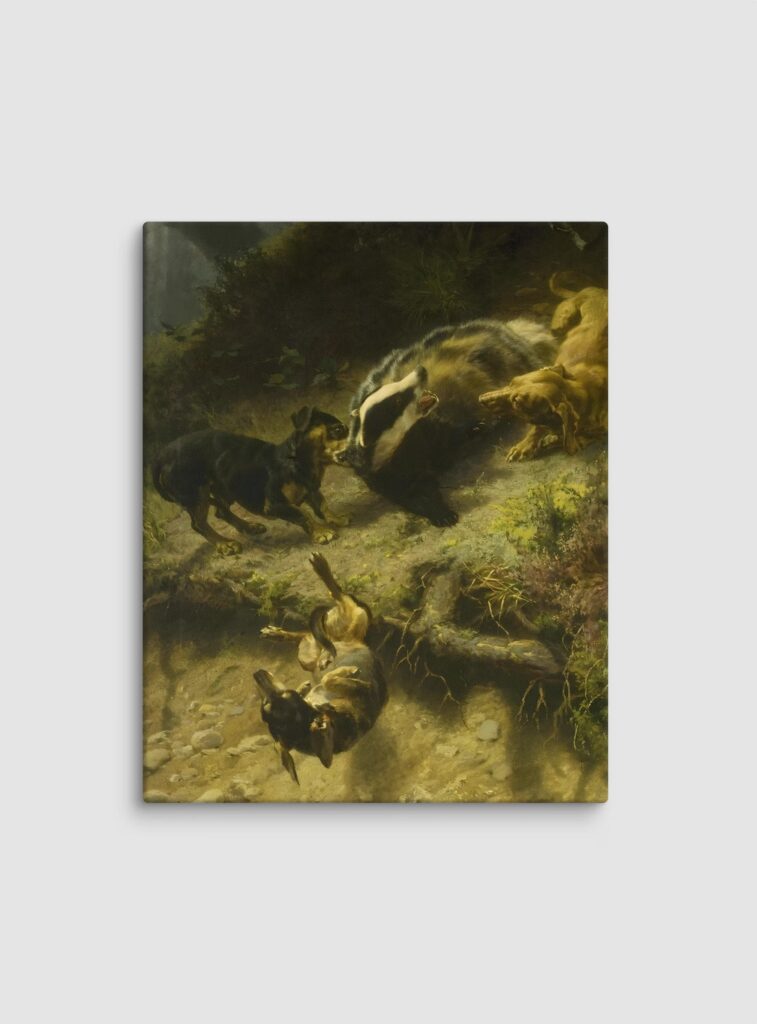 Dachshund hunting painting
