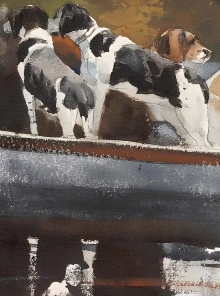 Foxhound painting detail winslow
