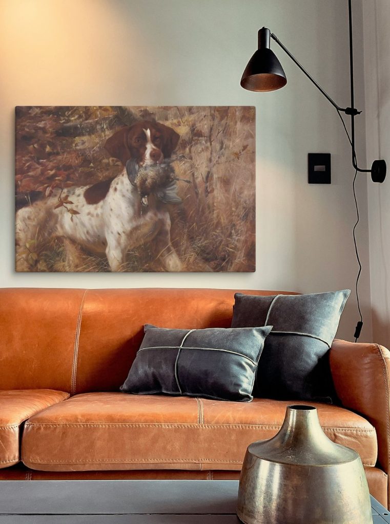 German shorthair pointer quail hunting canvas art print