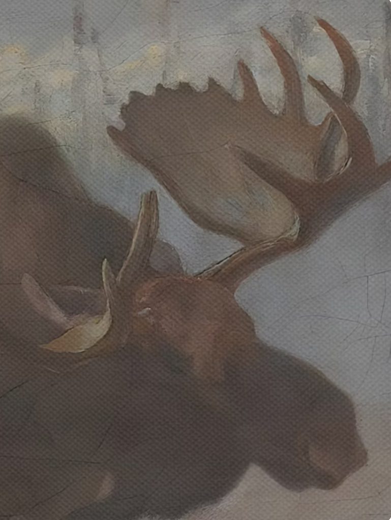 Moose painting detail